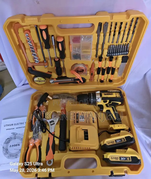 Dewalt Cordless Drill Set - Mpya Kabisa - 1
