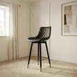 Modern Leather Counter Stool - Black - 4