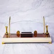 Premium Glass & Gold Executive Desk Organizer Set - 1