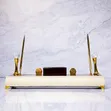 Premium Glass & Gold Executive Desk Organizer Set - 3