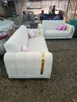 Seti ya Sofa ya Seaters 3 na 2 - Kitambaa cha Cream - 1