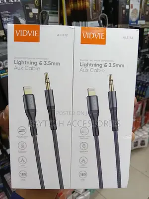 VIDVIE AL1112 Lightning hadi 3.5mm AUX Cable ya Sauti