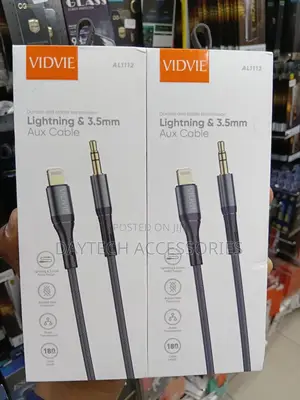 VIDVIE AL-1112 Lightning hadi 3.5mm AUX Cable - Nyeusi