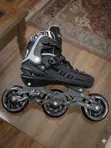 Black 3-Wheel Inline Speed Skates (100mm Wheels, ABEC-9) - 1