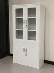 Office Storage Cabinet with Glass Doors & Shelves | Lockable - 1