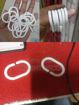 White Oval Plastic Shower Curtain Rings (Set of 12)