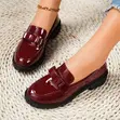 Women's Glossy Chunky Loafers - 3