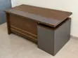 Modern Managerial Desk with Side Storage - Walnut & Grey - 3