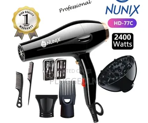 Nunix HD-77c Blow Dryer with Accessories and Manicure Set