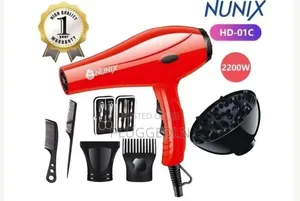 Nunix HD-01C Nyekundu ya Kupuliza Nywele - 2200W