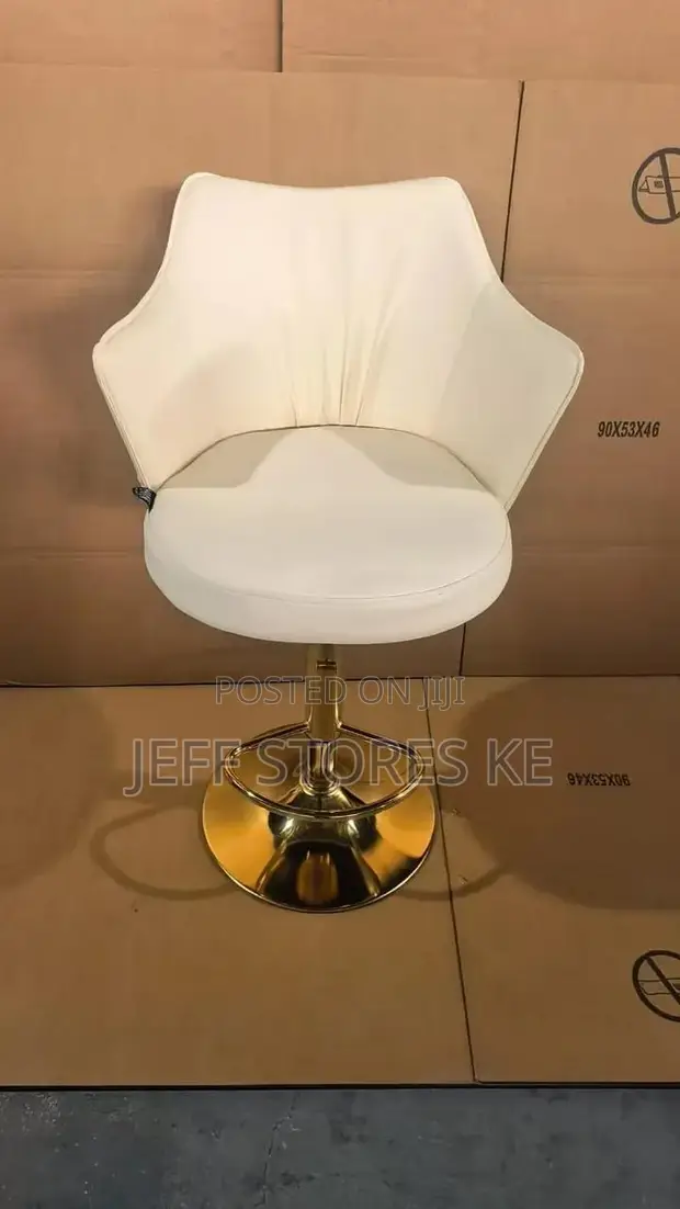 Quality White Gold Bar Stool - 1