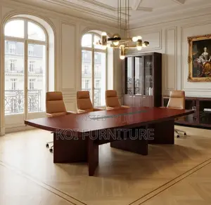 Executive 2.4m Boardroom Table - Polished Brown