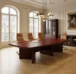 Executive 2.4m Boardroom Table - Polished Brown - 1