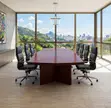 Executive 2.4m Boardroom Table - Polished Brown - 4