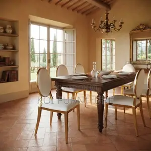 Golden Leather Dining Chairs (Brand New)