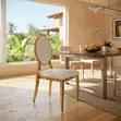 Golden Leather Dining Chairs (Brand New) - 4