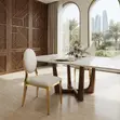 Golden Leather Dining Chairs (Brand New) - 5