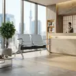 Modern Metallic Two-Seater Reception Bench - 1