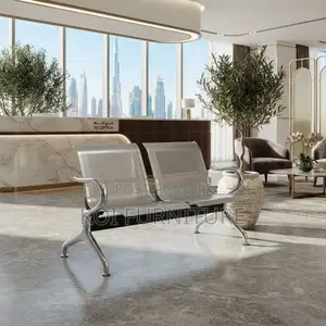 Modern Metallic Two-Seater Reception Bench