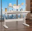 White Manual Height Adjustable Standing Desk - 4