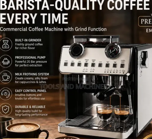 Commercial Coffee Maker with Grinding Function - 1