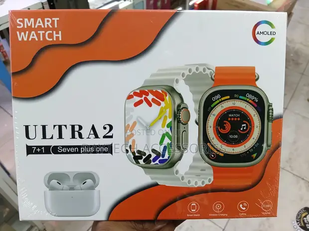 Ultra 2 Smart Watch Combo with 7 Straps & Wireless Earbuds - 1