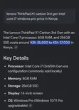 Lenovo ThinkPad X1 Carbon 8GB Intel Core i7 SSD 256GB - 3