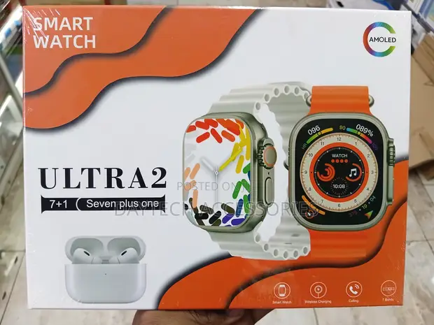 An Ultra 2 "7+1" Smartwatch Combo Box - Nyeusi - 1