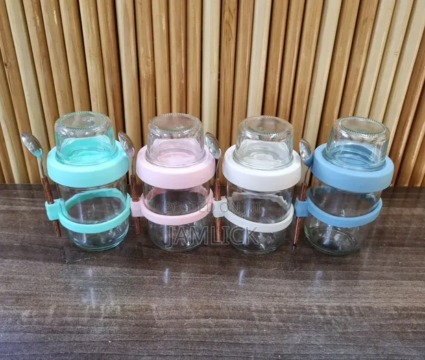 4pcs Glass Oat Jars Set - 1
