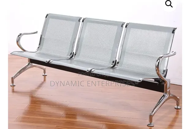 3-Link Non-Padded Waiting Bench - 1