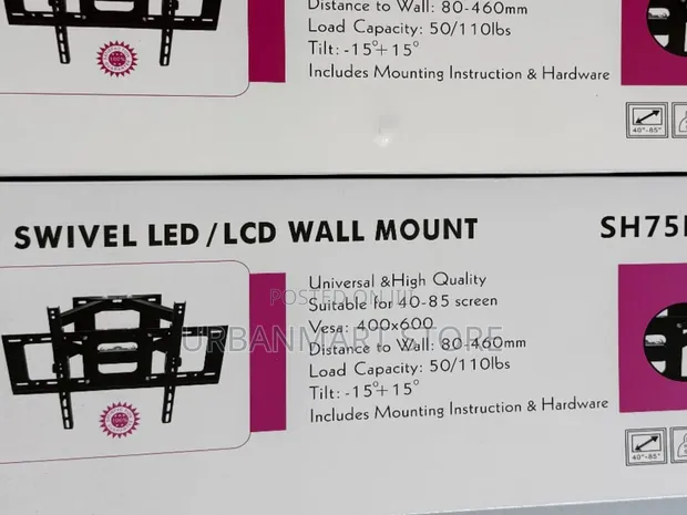 SH-75P Swivel TV Wall Mount 40-85 Inch Metallic - 1
