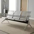3-Seat Metal Reception Bench - White - 1