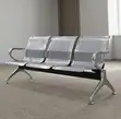 3-Seat Metal Reception Bench - White - 2
