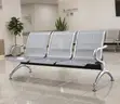 3-Seat Metal Reception Bench - White - 5