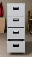 4-Drawer White File Cabinet - 1