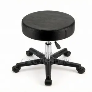 Round Faux Leather Guest Stool