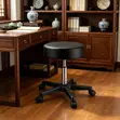 Round Faux Leather Guest Stool - 2