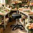 Round Faux Leather Guest Stool - 5