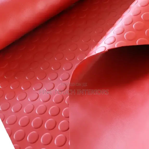Red Rubber Flooring Coin Carpets - 1