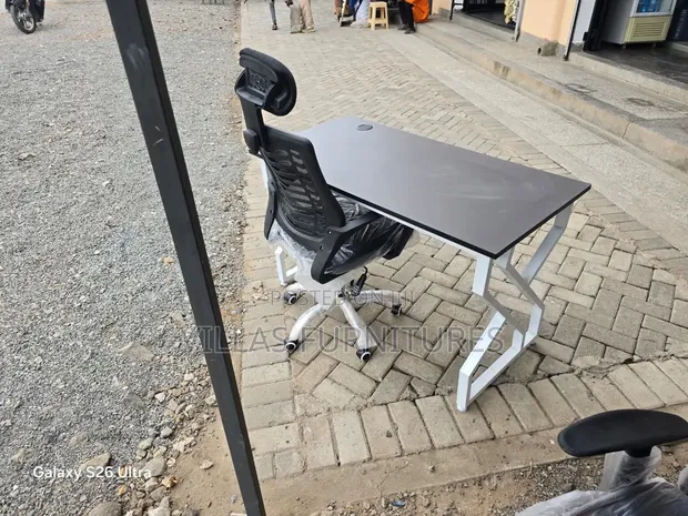 Headrest Chair and Study Metallic Table - 1