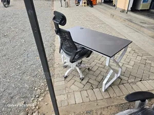 Headrest Chair and Study Metallic Table