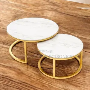 Marble Finish Nesting Coffee Table Set - Gold Frame