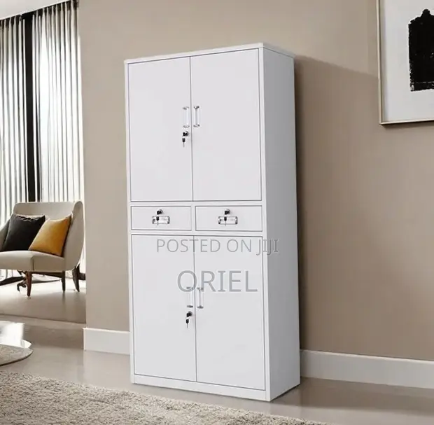 Modern Office Storage Cabinet: Lockable File Cabinet with Drawers - 1