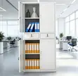 Modern Office Storage Cabinet: Lockable File Cabinet with Drawers - 5