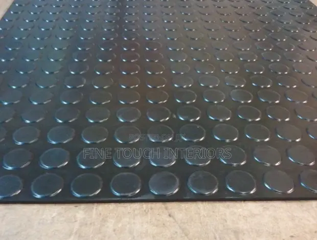Black Rubber Coin Carpets - 1