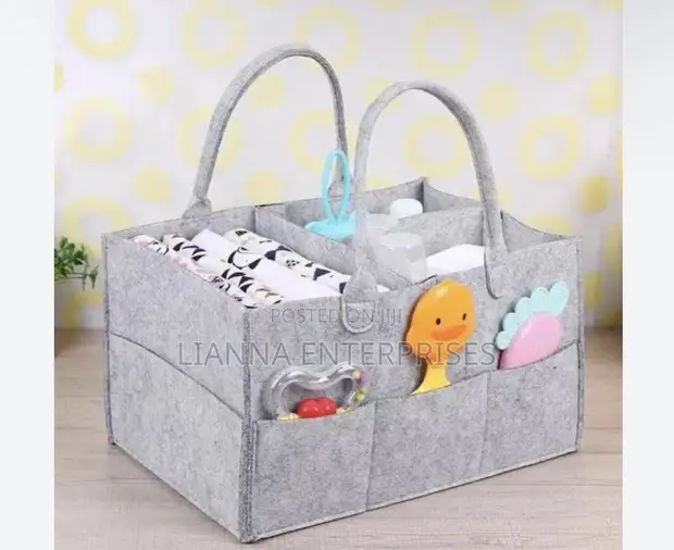Portable Baby Diaper Caddy Organizer - Grey - 1