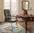 Executive Guest Office Chair - Gray Leather - 1