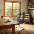 Executive Guest Office Chair - Gray Leather - 3
