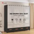 Elegant Heavy Duty Metallic Wardrobe | 150x50x170cm | Black - 4