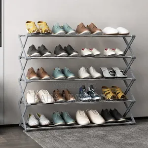 5-Tier Collapsible Metallic Shoe Rack | Holds 25 Pairs